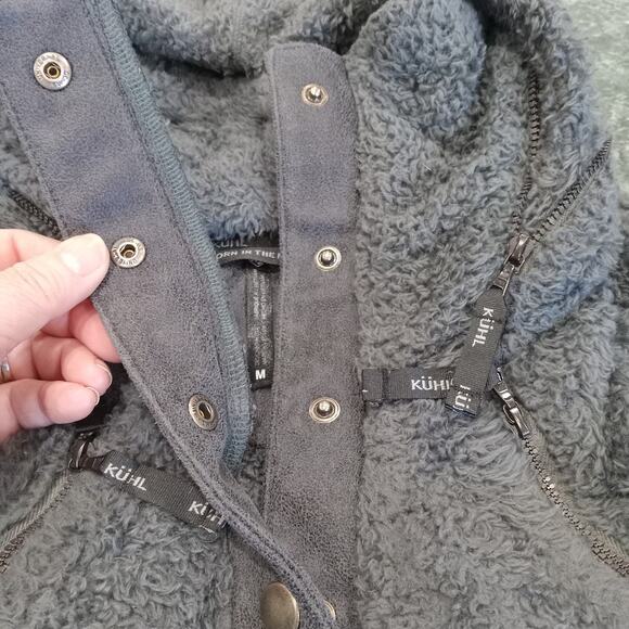 Kuhl Flight Jacket Women's Size M Fuzzy Deep Pile Fleece Full Zip Pockets Hooded - Picture 7 of 16
